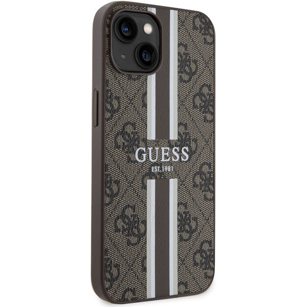 Guess - Hardcase 4G Printed Stripes MagSafe (GUHMP15SP4RPSW) - iPhone 15 - Brown