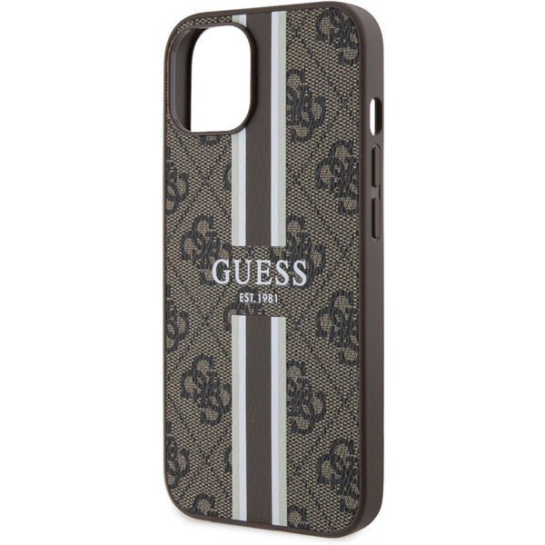 Guess - Hardcase 4G Printed Stripes MagSafe (GUHMP15SP4RPSW) - iPhone 15 - Brown