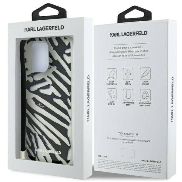 Karl Lagerfeld - IML Luxury (KLHCP16LHZBPKCCK) - iPhone 16 Pro - Zebra Pattern&Cord