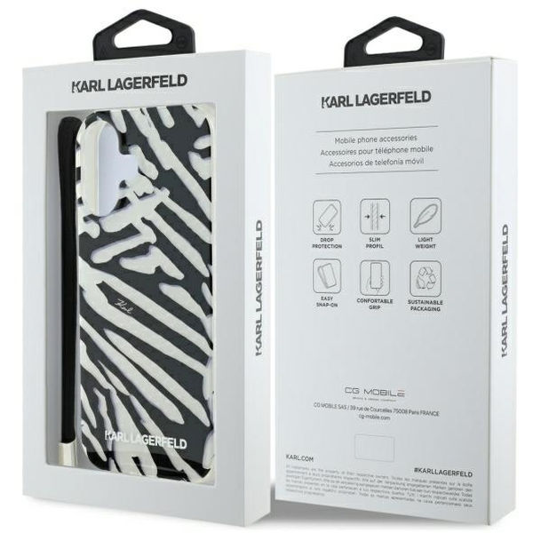 Karl Lagerfeld - IML Luxury (KLHCP16SHZBPKCCK) - iPhone 16 - Zebra Pattern&Cord