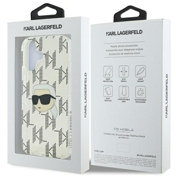 Karl Lagerfeld - IML Luxury Electroplated (KLHCP16SHKLPKHT) - iPhone 16 - Transparent Karl Head