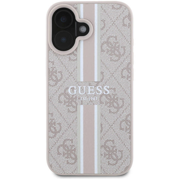 Guess - Hardcase 4G Printed Stripes MagSafe (GUHMP16SP4RPSP) - iPhone 16 - Pink