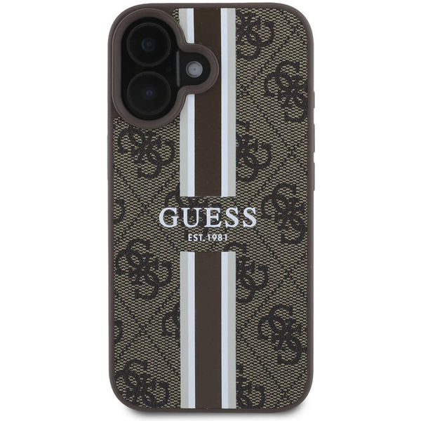 Guess - Hardcase 4G Printed Stripes MagSafe (GUHMP16SP4RPSW) - iPhone 16 - Brown