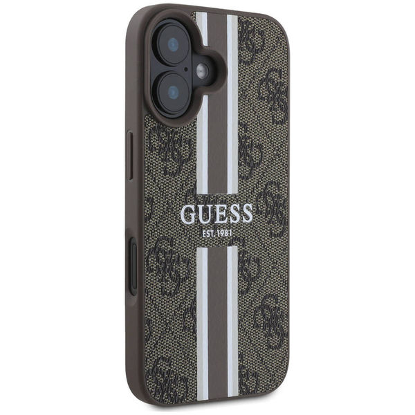 Guess - Hardcase 4G Printed Stripes MagSafe (GUHMP16SP4RPSW) - iPhone 16 - Brown