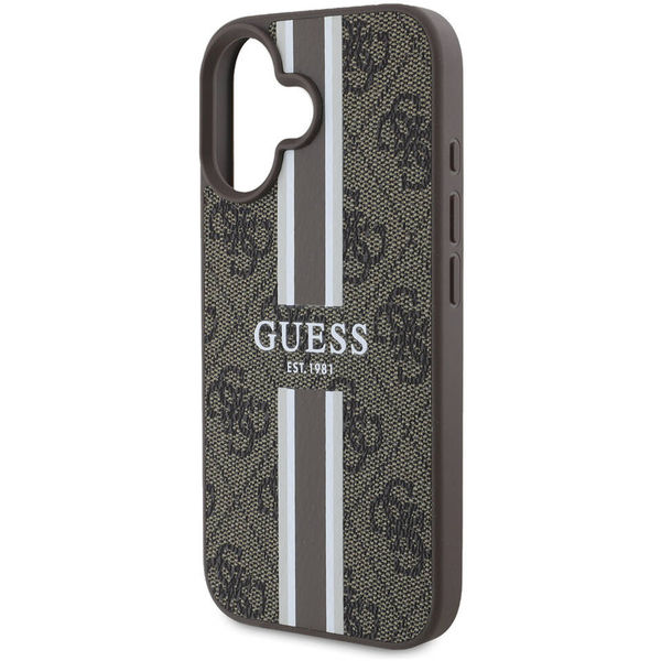 Guess - Hardcase 4G Printed Stripes MagSafe (GUHMP16SP4RPSW) - iPhone 16 - Brown