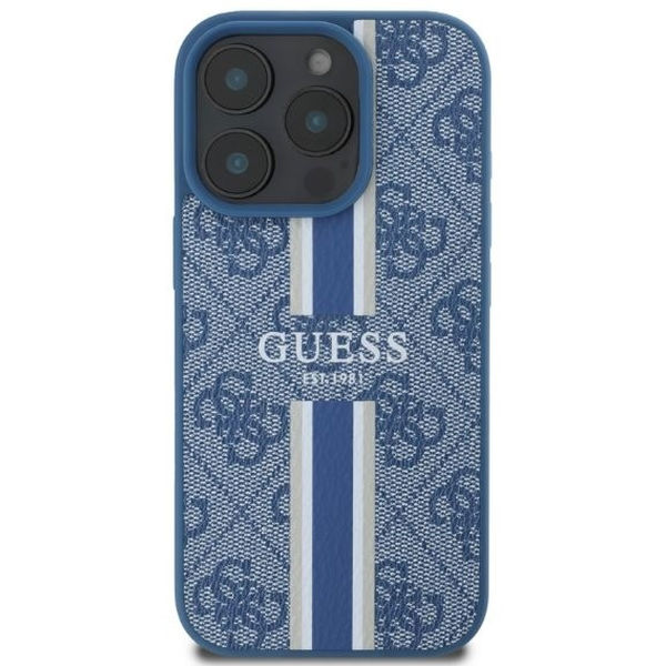 Guess - Hardcase 4G Printed Stripes MagSafe (GUHMP16XP4RPSB) - iPhone 16 Pro Max - Blue