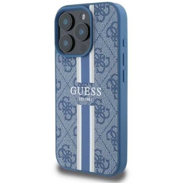 Guess - Hardcase 4G Printed Stripes MagSafe (GUHMP16XP4RPSB) - iPhone 16 Pro Max - Blue