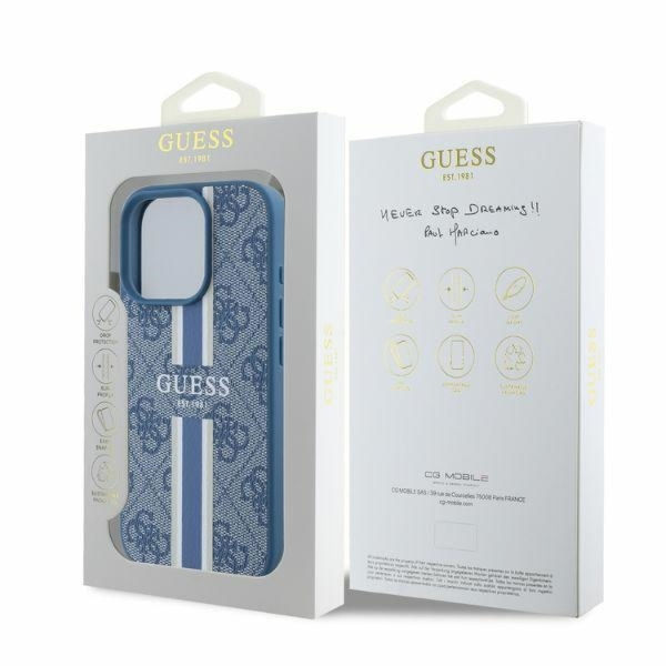 Guess - Hardcase 4G Printed Stripes MagSafe (GUHMP16XP4RPSB) - iPhone 16 Pro Max - Blue