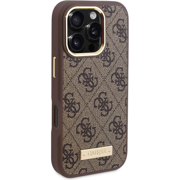 Guess - Hardcase 4G Logo Plate MagSafe (GUHMP16LU4GPRK) - iPhone 16 Pro - Black