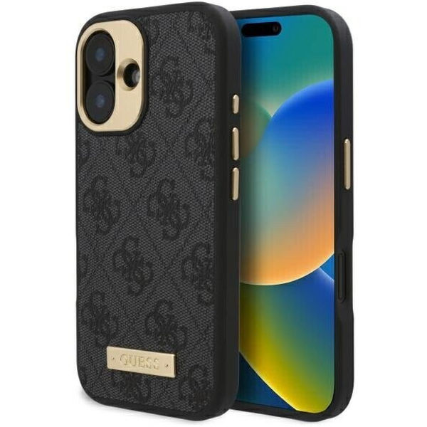 Guess - Hardcase 4G Logo Plate MagSafe (GUHMP16MU4GPRK) - iPhone 16 Plus - Black