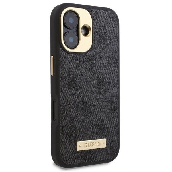 Guess - Hardcase 4G Logo Plate MagSafe (GUHMP16MU4GPRK) - iPhone 16 Plus - Black