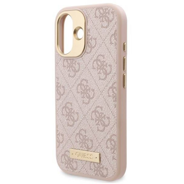 Guess - Hardcase 4G Logo Plate MagSafe (GUHMP16MU4GPRP) - iPhone 16 Plus - Pink