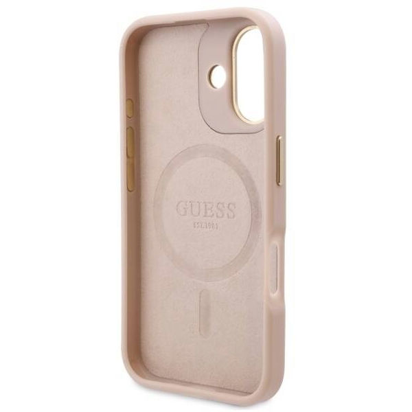 Guess - Hardcase 4G Logo Plate MagSafe (GUHMP16MU4GPRP) - iPhone 16 Plus - Pink