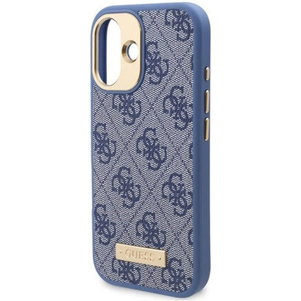 Guess - Hardcase 4G Logo Plate MagSafe (GUHMP16MU4GPRB) - iPhone 16 Plus - Blue