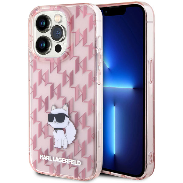 Karl Lagerfeld - Hardcase Monogram (KLHCP15XHNCMKLP) - iPhone 15 Pro Max - Pink Choupette
