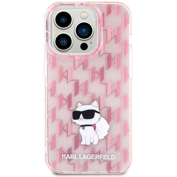 Karl Lagerfeld - Hardcase Monogram (KLHCP15XHNCMKLP) - iPhone 15 Pro Max - Pink Choupette