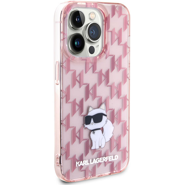 Karl Lagerfeld - Hardcase Monogram (KLHCP15XHNCMKLP) - iPhone 15 Pro Max - Pink Choupette