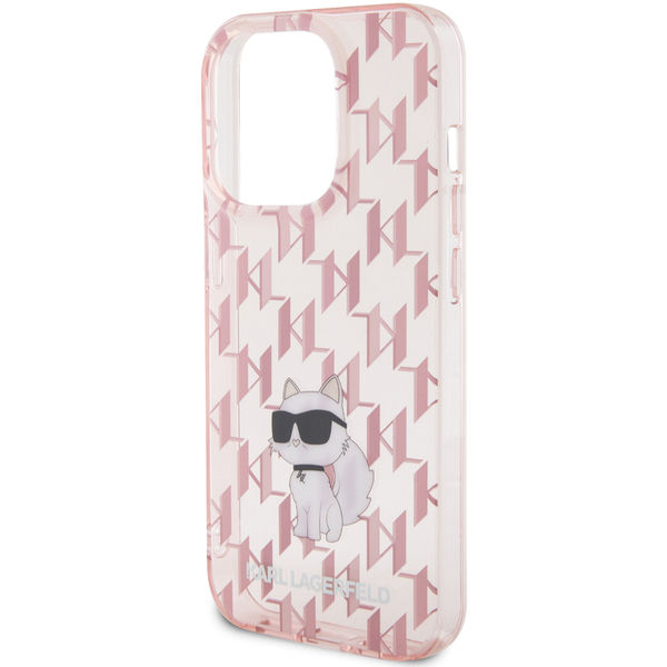 Karl Lagerfeld - Hardcase Monogram (KLHCP15XHNCMKLP) - iPhone 15 Pro Max - Pink Choupette