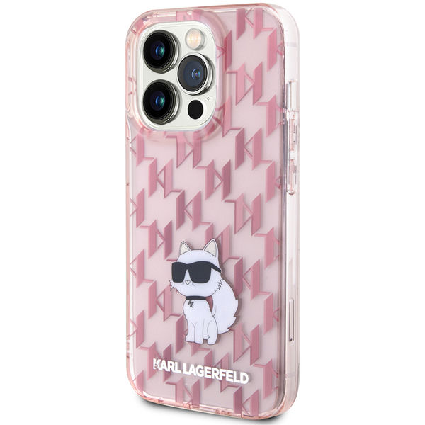 Karl Lagerfeld - Hardcase Monogram (KLHCP15XHNCMKLP) - iPhone 15 Pro Max - Pink Choupette