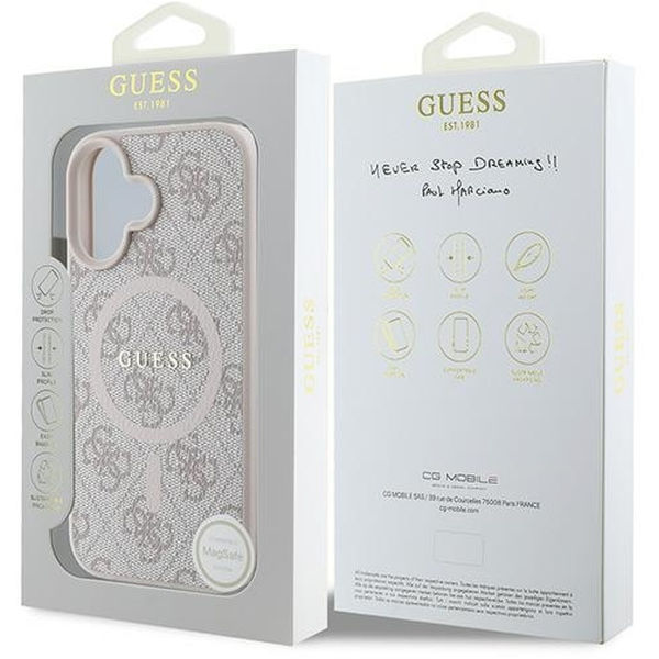 Guess - 4G Ring Classic Logo MagSafe (GUHMP16MG4GFRP) - iPhone 16 Plus - Pink