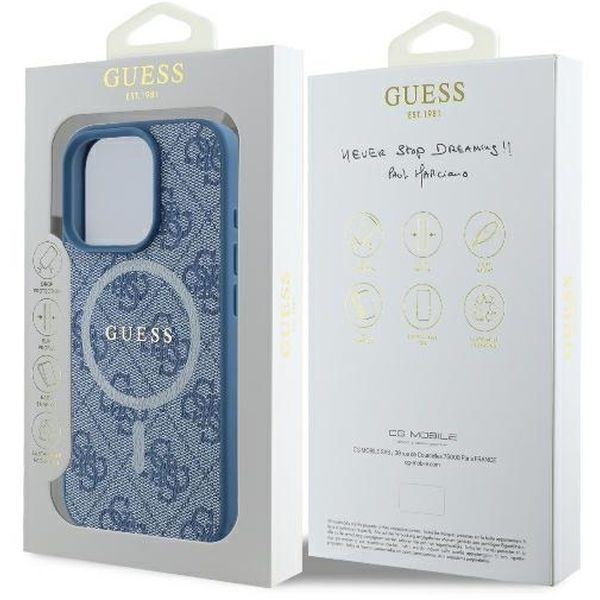 Guess - 4G Ring Classic Logo MagSafe (GUHMP16LG4GFRB) - iPhone 16 Pro - Blue