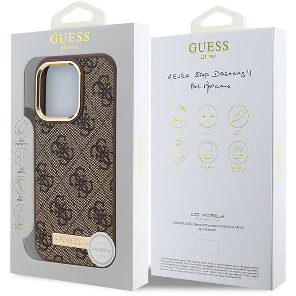 Guess - Hardcase 4G Logo Plate MagSafe (GUHMP16XU4GPRK) - iPhone 16 Pro Max - Black