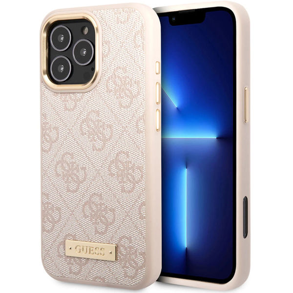 Guess - Hardcase 4G Logo Plate MagSafe (GUHMP16XU4GPRP) - iPhone 16 Pro Max - Pink