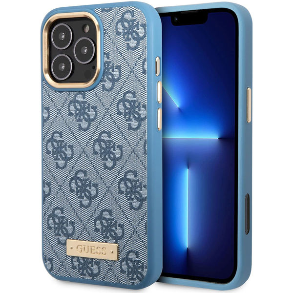 Guess - Hardcase 4G Logo Plate MagSafe (GUHMP16XU4GPRB) - iPhone 16 Pro Max - Blue
