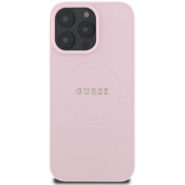 Guess - Grained Gold Ring MagSafe (GUHMP16LPGHSMMP) - iPhone 16 Pro - Pink