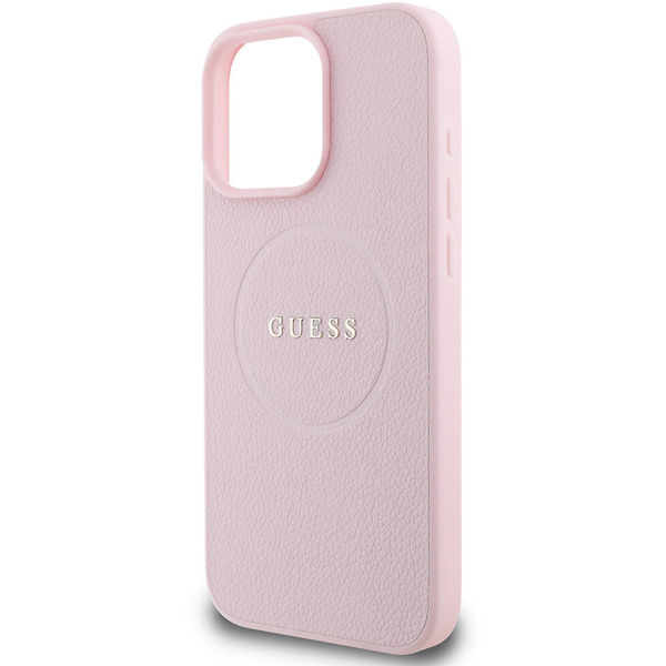 Guess - Grained Gold Ring MagSafe (GUHMP16LPGHSMMP) - iPhone 16 Pro - Pink