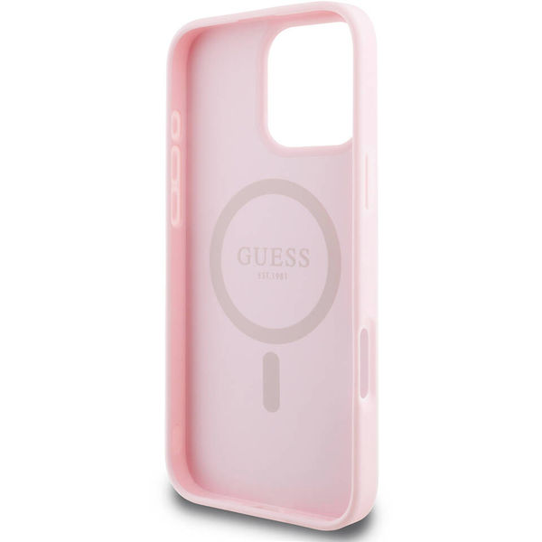 Guess - Grained Gold Ring MagSafe (GUHMP16LPGHSMMP) - iPhone 16 Pro - Pink