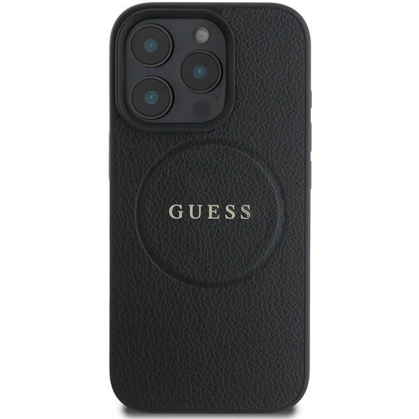 Guess - Grained Gold Ring MagSafe (GUHMP16XPGHSMMK) - iPhone 16 Pro Max - Black
