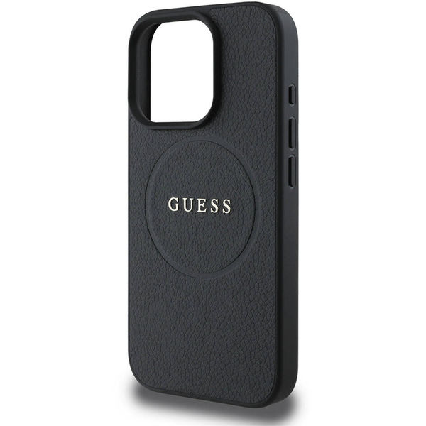 Guess - Grained Gold Ring MagSafe (GUHMP16XPGHSMMK) - iPhone 16 Pro Max - Black