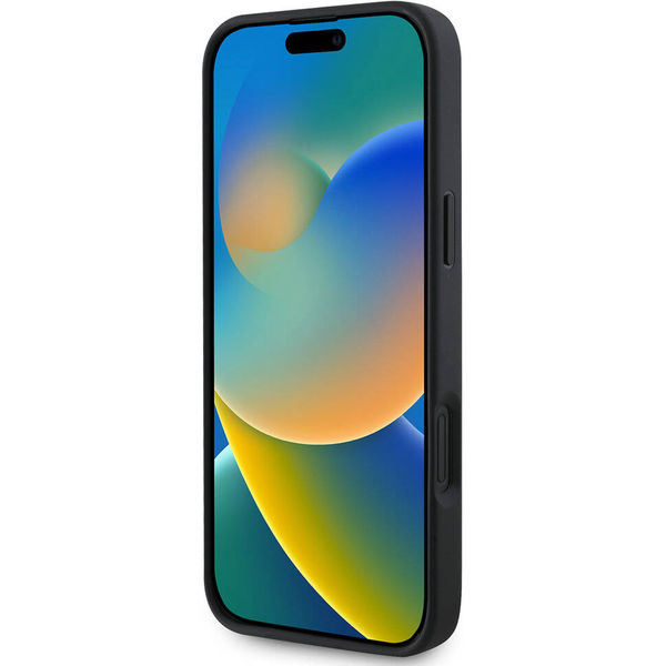 Guess - Grained Gold Ring MagSafe (GUHMP16SPGHSMMK) - iPhone 16 - Black