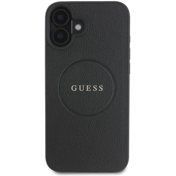 Guess - Grained Gold Ring MagSafe (GUHMP16SPGHSMMK) - iPhone 16 - Black