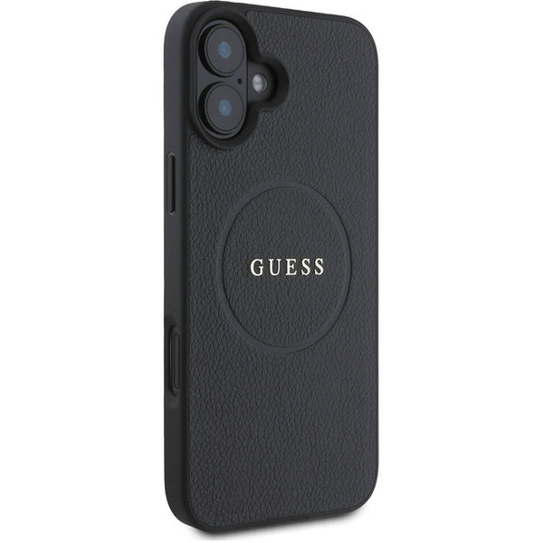 Guess - Grained Gold Ring MagSafe (GUHMP16SPGHSMMK) - iPhone 16 - Black