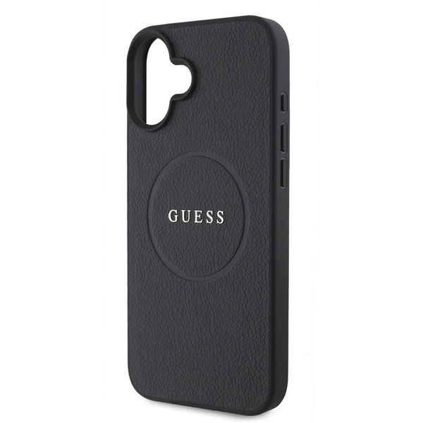 Guess - Grained Gold Ring MagSafe (GUHMP16SPGHSMMK) - iPhone 16 - Black