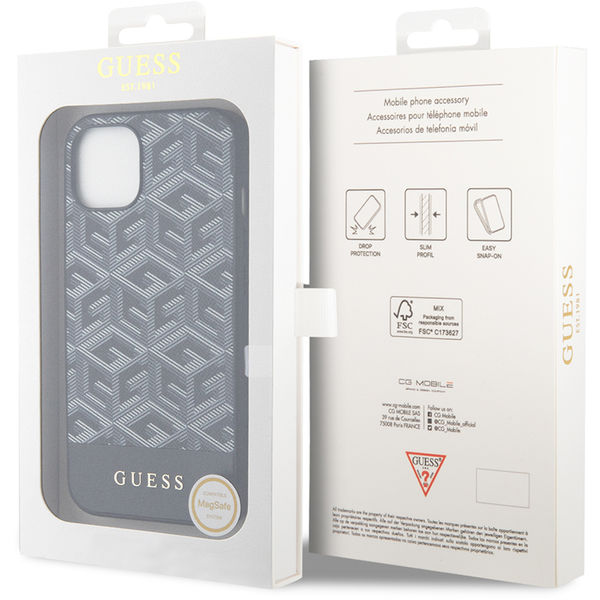 Guess - GCube Stripes MagSafe (GUHMP15SHGCFSEK) - iPhone 15 - Black