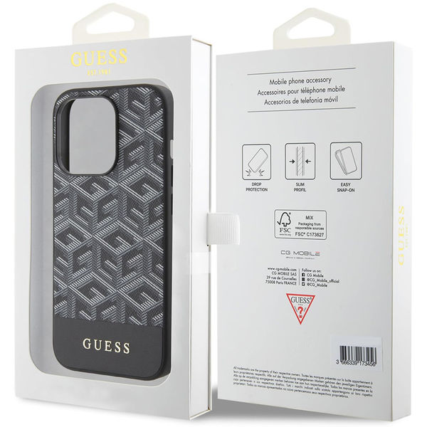 Guess - GCube Stripes MagSafe (GUHMP15LHGCFSEK) - iPhone 15 Pro - Black