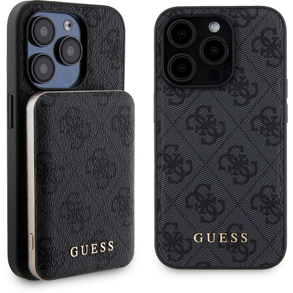 Guess - Hardcase Powerbank MagSafe (GUBPM5P15L4GEMGK) - iPhone 15 Pro - Black