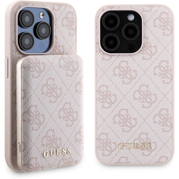 Guess - Hardcase Powerbank MagSafe (GUBPM5P15L4GEMGP) - iPhone 15 Pro - Pink