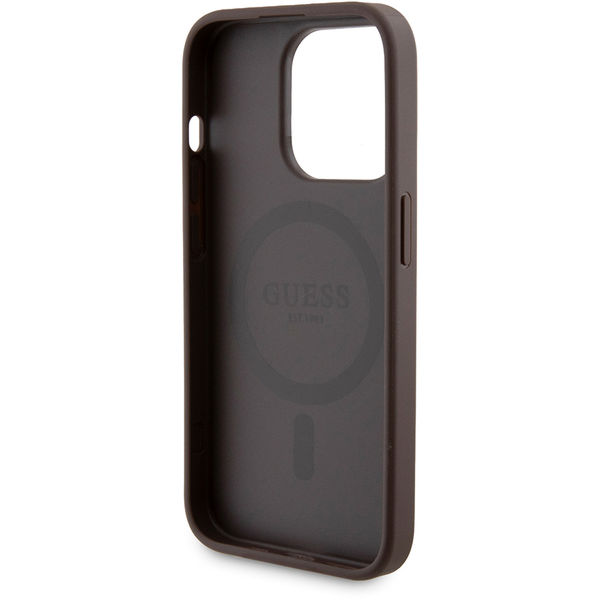 Guess - Hardcase Powerbank MagSafe (GUBPM5P15L4GEMGW) - iPhone 15 Pro - Brown