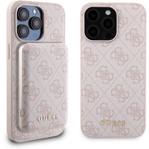 Guess - Hardcase Powerbank MagSafe (GUBPM5P15X4GEMGP) - iPhone 15 Pro Max - Pink
