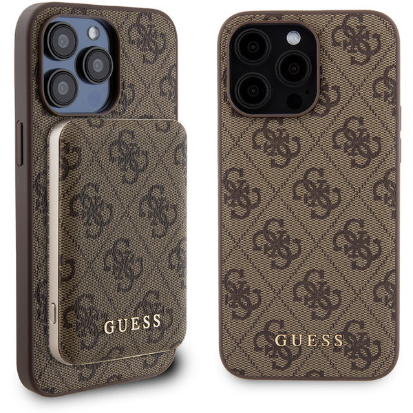 Guess - Hardcase Powerbank MagSafe (GUBPM5P15X4GEMGW) - iPhone 15 Pro Max - Brown