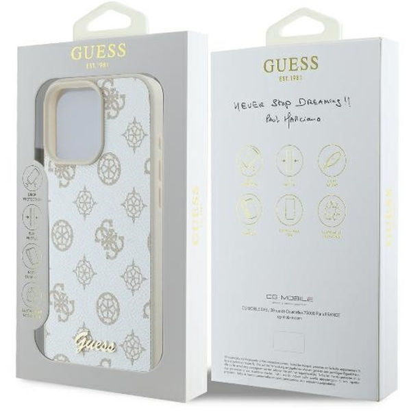 Guess - Peony Script MagSafe (GUHMP16LPGPYSH) - iPhone 16 Pro - White