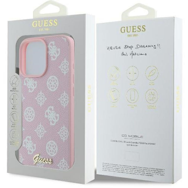 Guess - Peony Script MagSafe (GUHMP16LPGPYSP) - iPhone 16 Pro - Pink