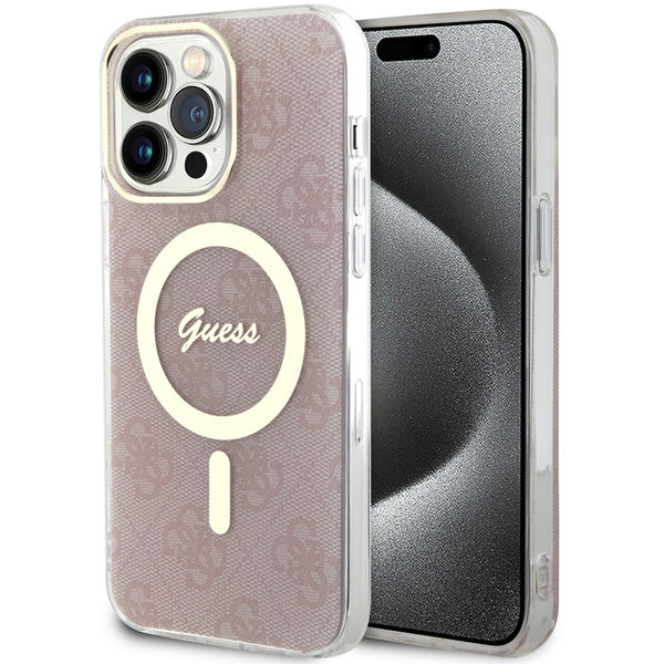 Guess - IML 4G MagSafe (GUHMP15LH4STP) - iPhone 15 Pro - Pink