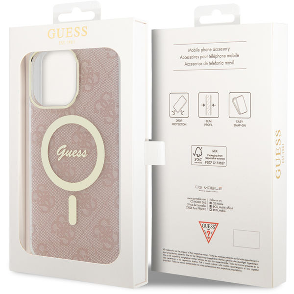 Guess - IML 4G MagSafe (GUHMP15LH4STP) - iPhone 15 Pro - Pink