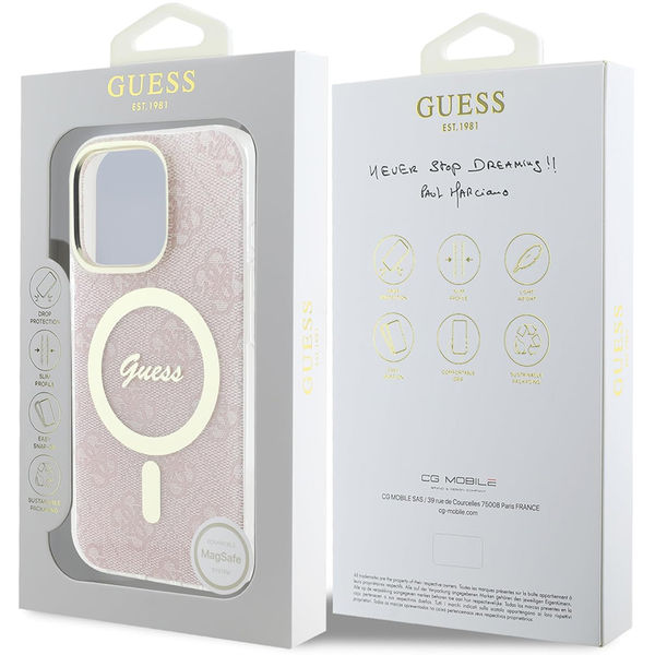 Guess - IML 4G MagSafe (GUHMP16LH4STP) - iPhone 16 Pro - Pink