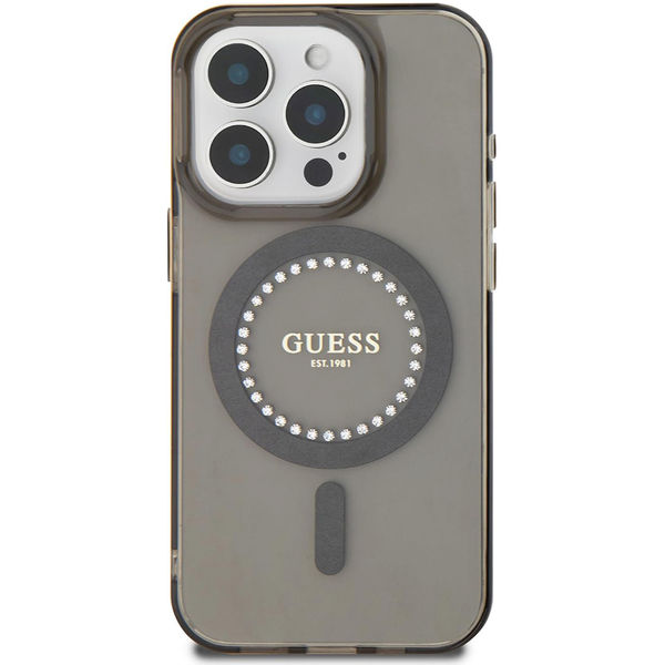 Guess - IML Rhinestones MagSafe (GUHMP16LPFTDTEK) - iPhone 16 Pro - Black